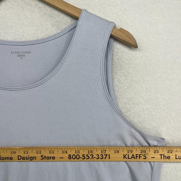 EILEEN FISHER Tank Top XL Organic Cotton Stretch Jersey Scoop Neck Purple USA - Picture 9 of 11
